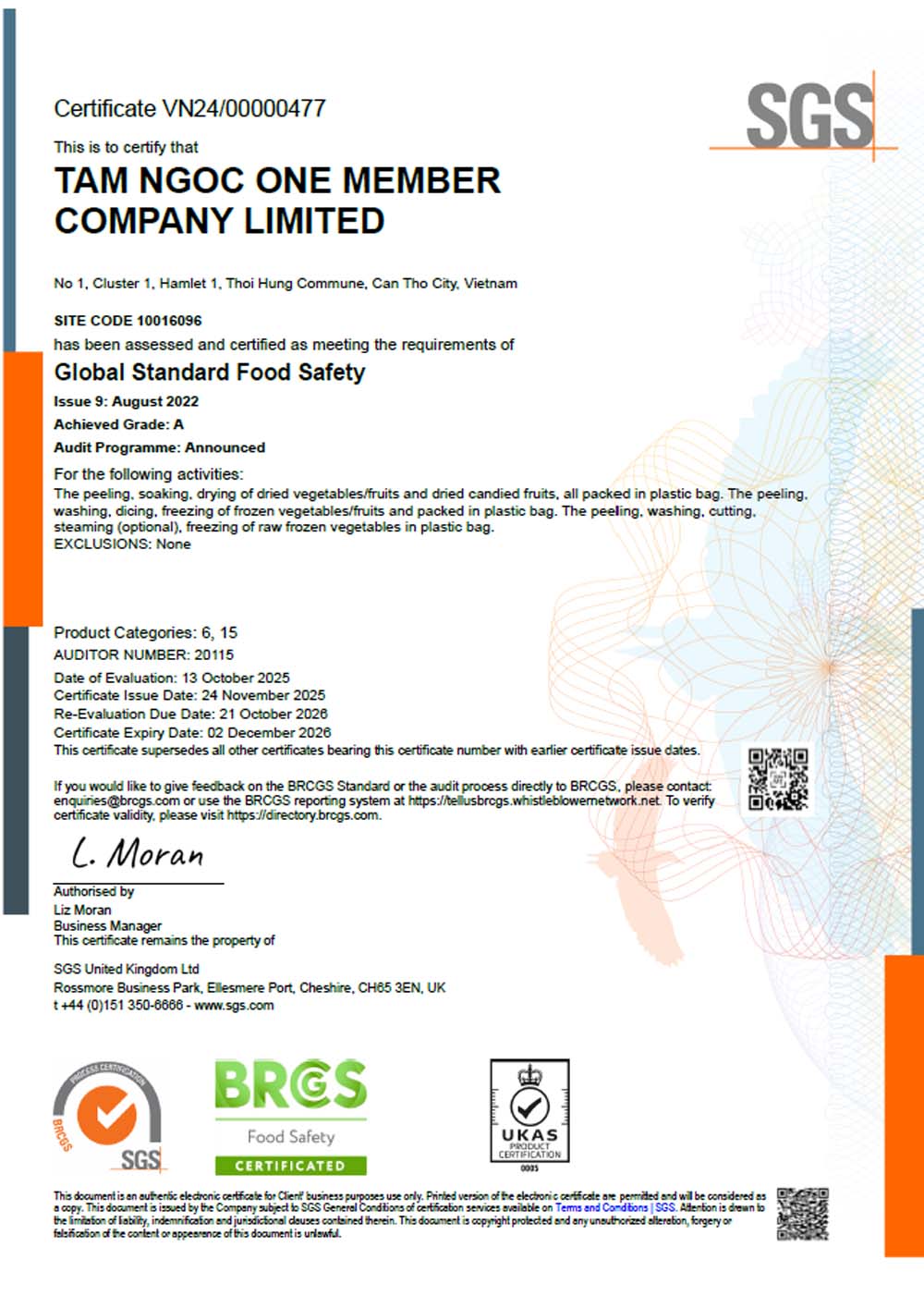 BRCGS（HACCP／FSSC22000）